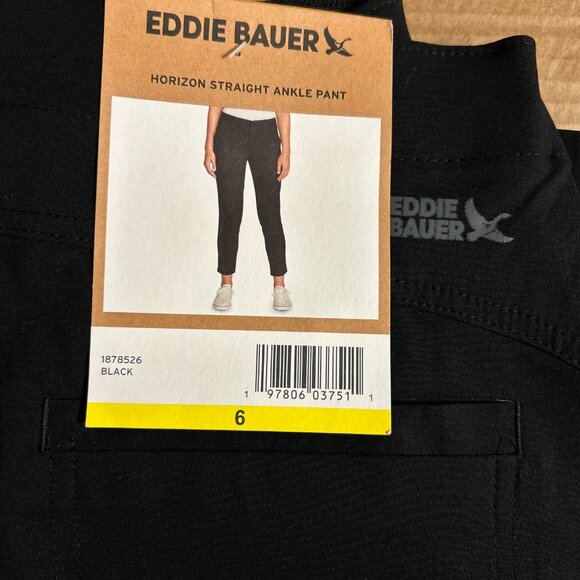 Eddie Bauer Women's Horizon Straight Ankle Pant UPF 50+ Black Size 6 - Picture 6 of 7